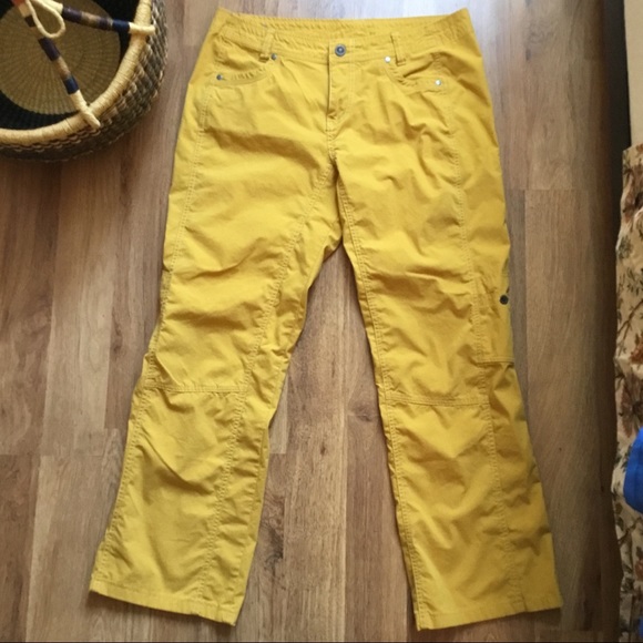yellow hiking pants